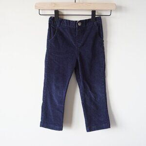 JoJo Maman Bebe Girls Corduroy Trouser Pant Navy Blue Solid Girls Sz 3-4